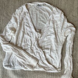 Hollister white blouse top
